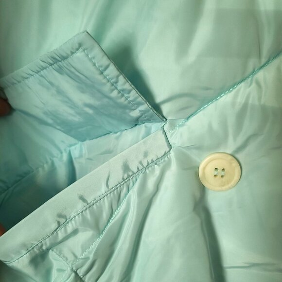 Free People Ella Puffer Jacket Sz M Blue Button Front Pockets Cozy NWT $168 - Picture 7 of 14